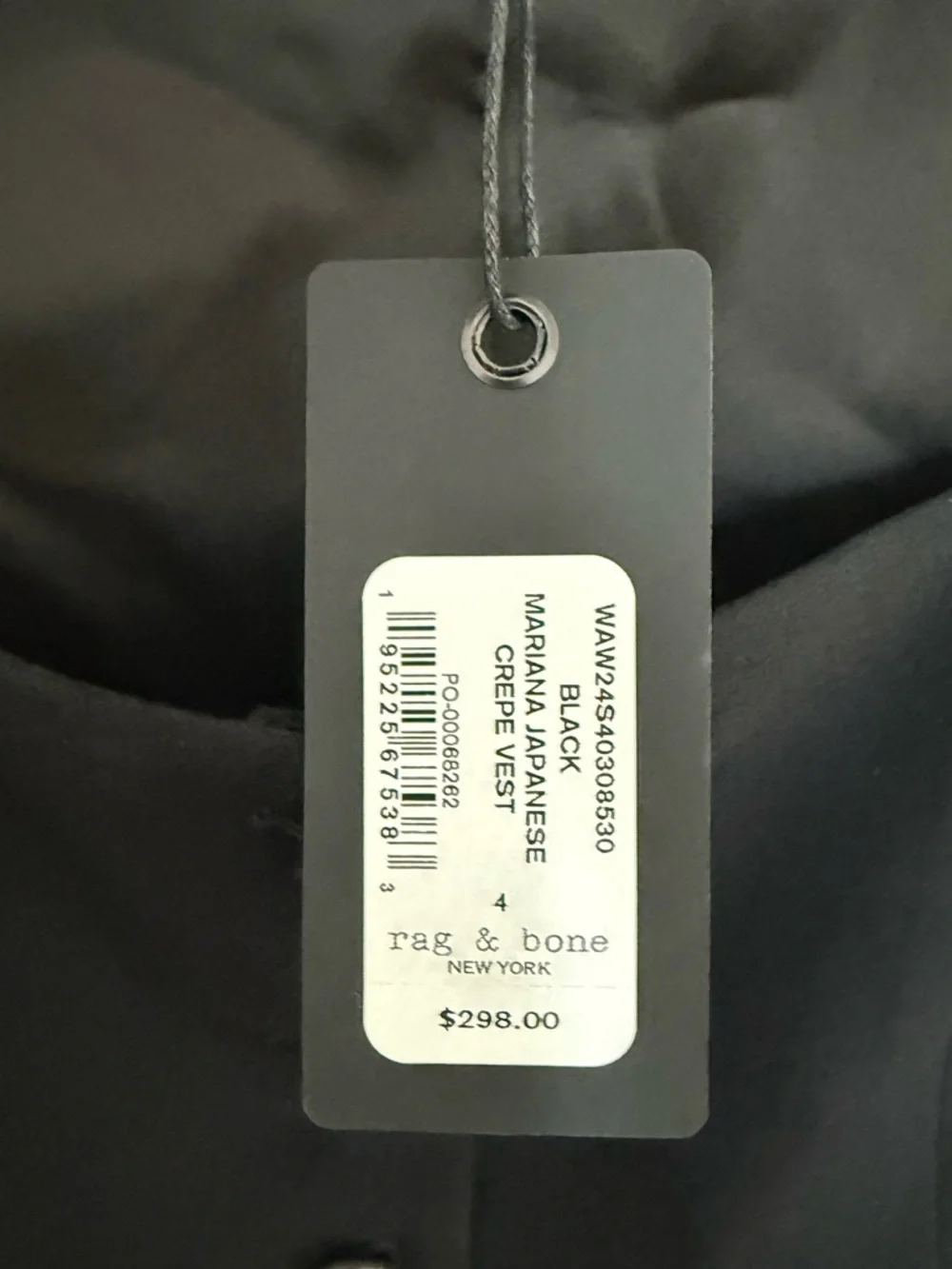 Rag & Bone Mariana Crepe Vest Size 4 $298 Women's Sleeveless Black Size 4 NWT - Picture 6 of 6